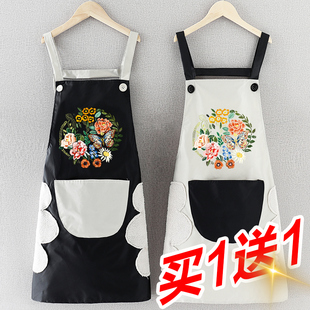 围裙女家用时尚厨房工作服防水防油男日系韩版大人定制logo印字11