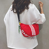 日韩今年流行条纹帆布，包包女2024尼龙运动饺子，包百搭斜挎包潮