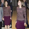 高级定制西班牙王后同款紫红色，粗花呢上衣+包臀半身裙时尚套装裙