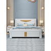 定制全实木床主卧18米橡木双人床简约现代压纹实木床15白色储物婚