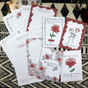玫瑰花的偏爱信纸信封，套装简约a5手写信笺浪漫情书六寸照片收纳袋