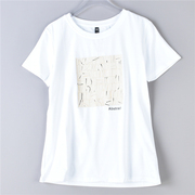 韩版少女学生T恤衫620L74677抽象印花纯棉款夏季舒适直筒短袖上衣
