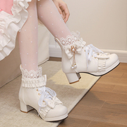 秋冬甜美公主马丁靴女短靴lolita鞋洛丽塔靴子粗跟低跟中跟鞋