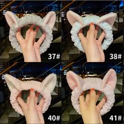 YY拍一发二猫耳朵束发带发箍韩国毛绒兔耳朵发饰