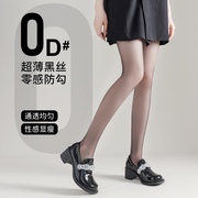防勾丝0d黑丝袜高透款光腿神器，超薄薄款肤超透明浅黑透肉女黑色袜