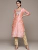 2024印度进口民族风情，女装丝绵上衣七分袖印花修身休闲粉色