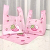 粉色草莓兔网红塑料背心袋打包外卖零食水果烘焙厨房马甲加厚胶袋