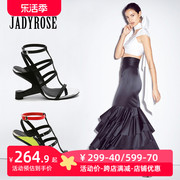 jadyrose夏季超高跟凉靴女欧美细带高帮罗马凉鞋坡跟性感走秀女鞋