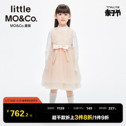 little moco童装24春装女童无袖珠片绣网纱连衣裙儿童公主裙