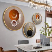 圆形餐厅装饰画客厅沙发，背景墙挂画北欧抽象饭厅现代简约玄关壁画