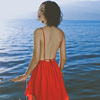 夏季马尔代夫沙滩裙海边度假韩版超仙性感露背吊带雪纺连衣裙短裙