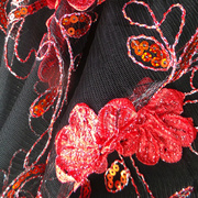 。欧美货订珠刺绣，黑底网纱面料，布料超美超精致