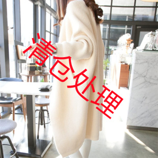 羊绒开衫女加厚长款蝙蝠，袖2023早春针织毛衣纯色宽松大码外套