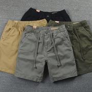 Solid Elastic Waist Lace up Shorts M-3XL 纯色松紧腰系绳短裤