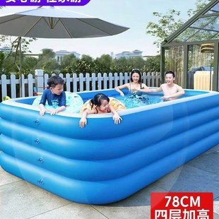 游泳气囊池加高加厚(高加厚)充气游泳池大人小孩家庭超大号户外大型戏水池