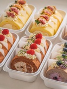 日式蛋糕卷包装盒瑞士甜品梦龙卷切块包装盒透明盒子蛋糕分装盒子