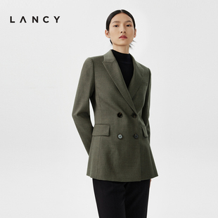 lancy朗姿秋冬羊毛西服外套，收腰商务职业通勤质感品牌西装女