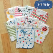 3件日本纯棉纱布婴儿童男女宝宝双面2用大垫背巾吸汗隔喂奶巾