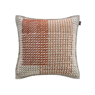 GAN 西班牙进口纯手工羊毛钩针刺绣超柔软舒适方形抱枕靠垫珊瑚色