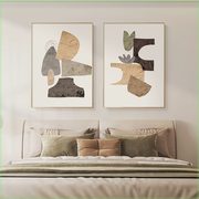 莫兰迪客厅装饰画艺术感沙发背景，壁画现代简约玄关挂画抽象落地画