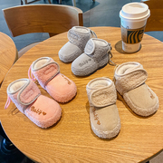0-1岁婴儿棉鞋秋冬季软底学步新生加绒不掉加厚保暖10个月宝宝鞋