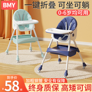 宝宝餐椅婴儿餐桌椅儿童家用安全防摔吃饭多功能可坐可躺椅子座椅