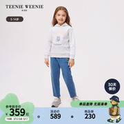 TeenieWeenie Kids小熊童装24春季女童休闲连帽印花套头卫衣