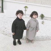 韩国版冬季婴幼儿宝宝儿童男女童过膝加厚加长款羽绒服白鸭绒外套