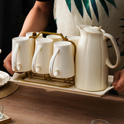 轻奢水杯套装家用欧式陶瓷，客厅茶壶茶杯简约水具，套装创意送礼礼盒