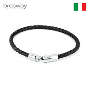 brosway欧美品牌时尚手工编织潮流简约个性皮绳男士手链小众礼物