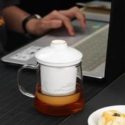 玻璃杯过滤花茶杯透明带把盖办公室耐热水杯男女茶水分离泡茶杯子