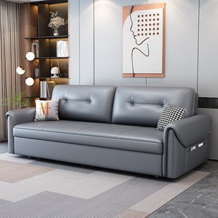 2024科技布沙发床折叠伸缩两用储物多功能小户型客厅直排当床