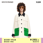 iiiviviniko春夏休闲一手长拼色工装风夹克，外套女m310312121b