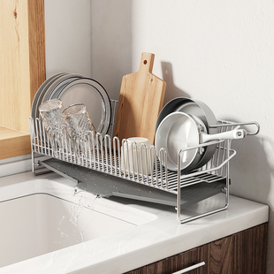 304不锈钢厨房碗碟架沥水架晾碗架窄边超窄水池碗筷碗盘子收纳架