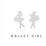 s925纯银甜美系芭蕾舞者，女孩耳钉拉丝，芭蕾舞学生耳环简约时尚饰品