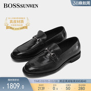 BOSSSUNWEN/博斯·绅威袋鼠皮舒适软皮乐福鞋商务正装皮鞋婚鞋男