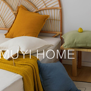北欧素色棉麻抱枕套客厅沙发，纯色百搭靠垫民宿，样板房床上大靠枕