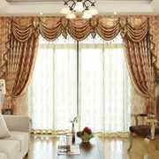 高档欧式窗帘窗幔双面，提花布料客厅落地窗成品，加高定制半遮光窗帘