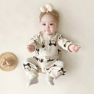 0-18个月婴儿服春装纯棉外出夏季男女宝宝连体衣，新生儿衣服春秋款