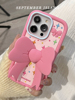 粉色蝴蝶结iphone14ProMax手机壳11可爱防摔12立体硅胶软壳苹果13 Pro保护套