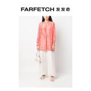 Aspesi女士波点印花真丝长款上衣FARFETCH发发奇