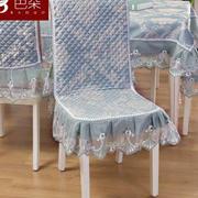 餐桌布椅套椅垫套装饭厅通v用桌布连身，椅罩凳子套罩布艺餐椅套