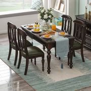 美式纯全实木餐桌椅组合饭，桌子轻奢欧式餐厅家用长方形餐台小户型