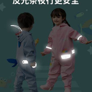儿童连体雨衣女童女3岁一岁半宝宝，的雨鞋套装卡通幼儿园玩水小孩