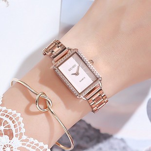 古欧复古小长方形 系气质镶钻 欧美女士手表时尚石英玫瑰国产腕表