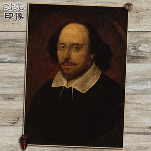 莎士比亚英国大文豪怀旧海报，复古文艺牛皮纸装饰画，挂画壁画画芯