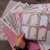 方形粉色素材纸经典圣诞节16张图案欧式手账贴纸打底背景装饰手帐