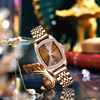 瑞士满钻欧美复古女士手表镶钻方形钢带女表简约水钻时装表