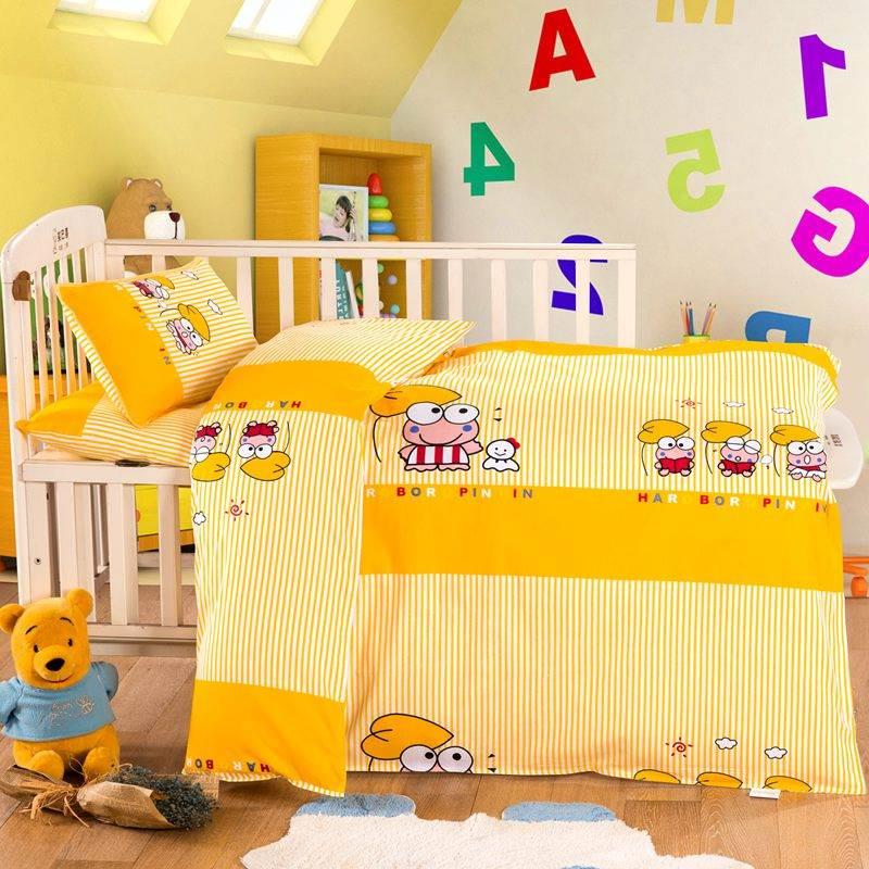 幼儿园床上用品儿童床品被子标准三件套黄色宝宝入园午睡六七件套