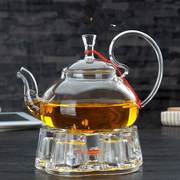 玻璃花草茶壶 防掉盖玻璃壶泡茶壶 功夫茶具